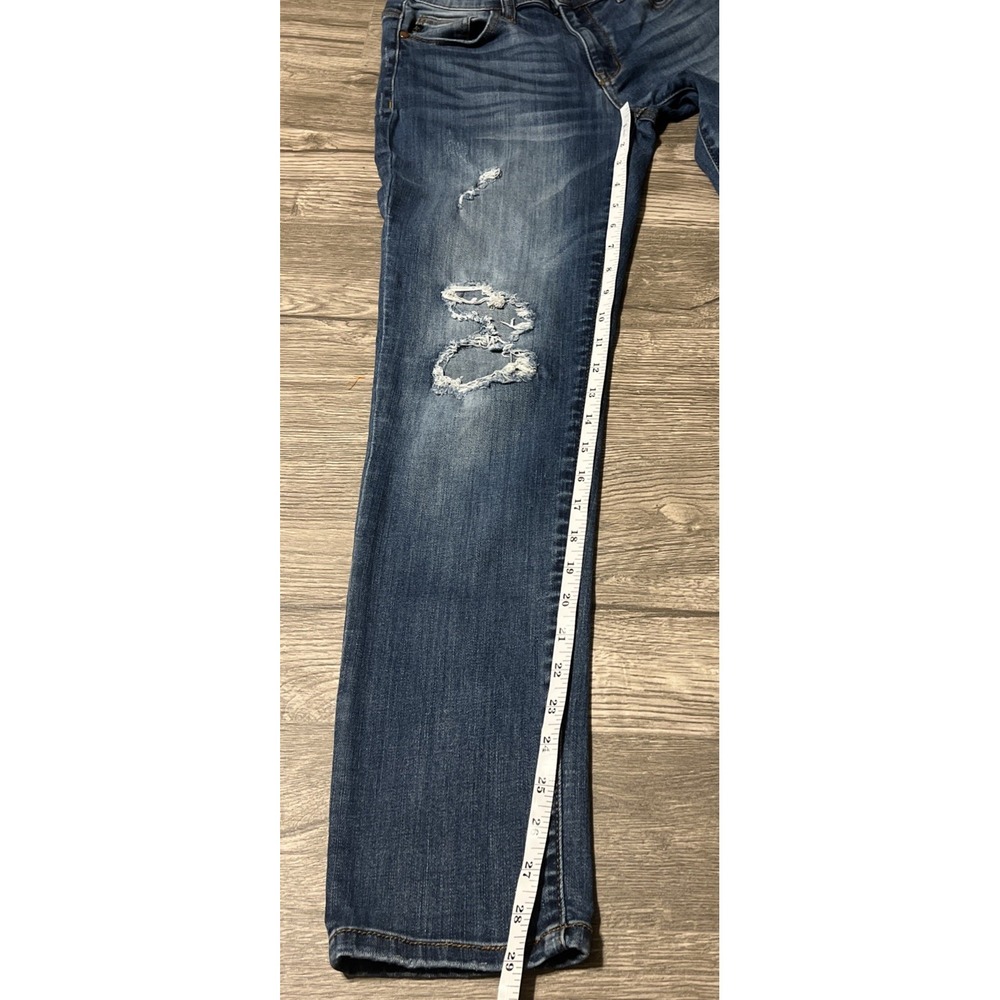 Judy Blue Boyfriend Fit‎ Mid Rise Distressed Tapered Jeans Size 5/27 (27x29) - Picture 8 of 11